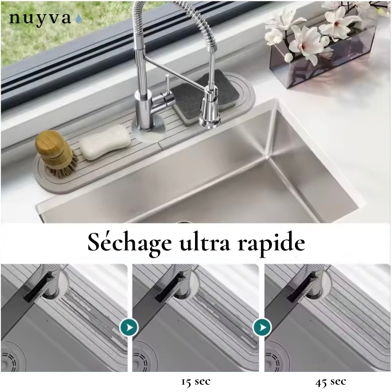 Le Tapis Diatomite Nuyva : Sèche votre évier instantanément